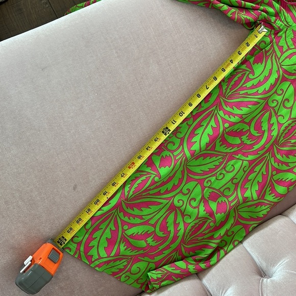 DESIGNER SET SIZE M Green Leaf Print Midi Viscose Kimono with Embroidery… - Picture 8 of 16